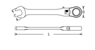 Flexible Ratchet Combination Wrench (S018908 - S018919) Wrench Mechanics Tools Handtools