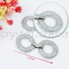 Clasp Round Shape, Code 0283022, White Gold Plated, 2pcs/pkt Clasp  Jewelry Findings, White Gold Plating