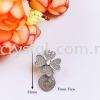 Buckle,Clover Magnet, Code 0283027, White Gold Plated, 2pcs/pkt Buckle  Jewelry Findings, White Gold Plating