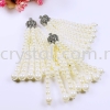 Tassel, Crown Charm & Pearl, Code 04#, White Gold Plated, 2pcs/pkt Tassel  Jewelry Findings, White Gold Plating