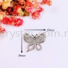 Charm, Double Hanging Butterfly, Code 0283020, White Gold Plated, 2pcs/pkt Charm  Jewelry Findings, White Gold Plating