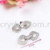 Clasp Double Heart Shape, Code A44445, White Gold Plated, 2pcs/pkt Clasp  Jewelry Findings, White Gold Plating