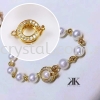 Buckle, Round, Code 0283026, Gold Plated, 2pcs/pkt Buckle  Jewelry Findings, White Gold Plating