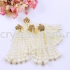 Tassel, Crown Charm & Pearl, Code 04#, Gold Plated, 2pcs/pkt Tassel  Jewelry Findings, White Gold Plating