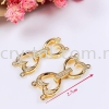 Clasp, Code A75236, Love Shape, Gold Plated, 2pcs/pkt Clasp  Jewelry Findings, White Gold Plating