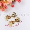 Clasp Fan Shape, Code B203377, Gold Plated, 2pcs/pkt Clasp  Jewelry Findings, White Gold Plating