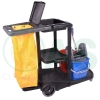 Janitor Cart c/w Double Bucket Cleaning Tools