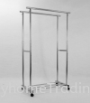 MHT201 S/STEEL EXTENDABLE DOUBLE BARS FLOOR DRYING RACK WITH WHEEL DRYING RACK FLOOR SERIES