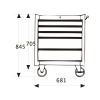 MK-EQP-0319 5-DRAWERS ROLLER CABINET WITH MIS SYSTEM Tool Chest, Tool Boxes, Trolley, Tool Kit Set and Assortments