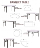 Foldable Quarter Round Table Banquet Table