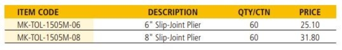 MK-TOL-1505M SLIP-JOINT PLIER Pliers, Nippers & Cutter