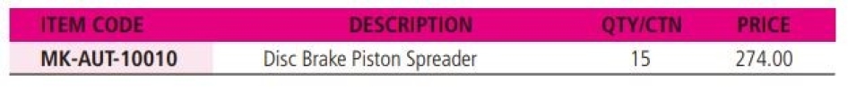 MK-AUT-10010 DISC BRAKE PISTON SPREADER Vehicles & Body Repair Tools