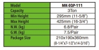 MK-EQP-111-03T 3 TON JACK STAND SET Hydraulic Jacks, Bottle Jacks, Floor Jacks & Stands