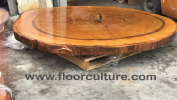 TIGERSLAB-MERBAU ROUND TABLE TOP (DIAMETER 4 FT) Tigerslab Solid Wood-Table Slab