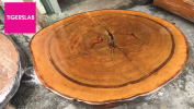 TIGERSLAB-MERBAU ROUND TABLE TOP (DIAMETER 4 FT) Tigerslab Solid Wood-Table Slab