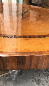 TIGERSLAB-MERBAU ROUND TABLE TOP (DIAMETER 4 FT) Tigerslab Solid Wood-Table Slab