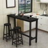 CIEL Black Steel Coffee High Table Long Bar Table with 2 Chair Bar Table & Stool Kitchen & Dining