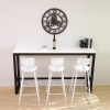 ACCENT Black Steel Leg Melamine Board Bar Table (White) Bar Table & Stool Kitchen & Dining