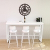 ACCENT White Steel Leg Melamine Board Bar Table (White) Bar Table & Stool Kitchen & Dining