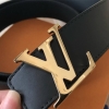 (SOLD)Louis Vuitton Full Calfskin 90cm Black Leather with 35mm Gold Buckle Louis Vuitton