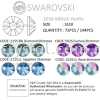 SW FLAT BACKS HOTFIX, 2038 SS10, NEW COLOUR SHIMMER 144PCS/PACK SS10 Flat Backs Hotfix SW Crystal Collections 