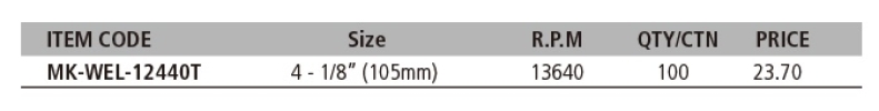 MK-WEL-12440T MULTI-PURPOSE CUTTER (40 TEETH) Cutting Wheel, Grinding Wheel & Accesories