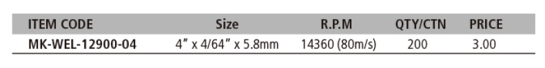 MK-WEL-12900 GOLD STAR REINFORCED RESIN BONDED CUT OFF WHEEL (NA 60 RBF) Cutting Wheel, Grinding Wheel & Accesories