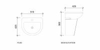 Cabezza 2022 + SP1 Wall Hung with Pedestal Basin