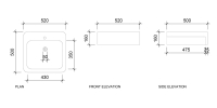 Huelva 407 Semi Recessed Basin