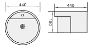 Estanque 413 Semi Recessed Basin