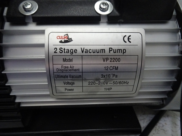 Vakuumpumpe 280 L/min 10.0 CFM 2 STUFIG + elektrischem Ventil