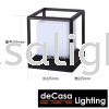 25cm Modern Black Cube Outdoor Pillar Light Decasa Lighting Weather Proof Outdoor Pillar Light OUTDOOR LIGHT