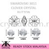 SW, CLOVER CRYSTAL BUTTON, 3011#, 10MM/12MM/14MM, 001 AB Sew-On Stone SW Crystal Collections 