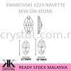 SW, NAVETTE SEW-ON STONE, 3223#, 12*6MM/18*9MM, 001 CRYSTAL Sew-On Stone SW Crystal Collections 