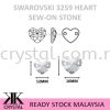 SW, HEART SEW-ON STONE, 3259#, 12MM/16MM, 001AB Sew-On Stone SW Crystal Collections 
