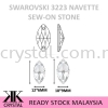 SW, NAVETTE SEW-ON STONE, 3223#, 12*6MM/18*9MM,  001 Ab Sew-On Stone SW Crystal Collections 