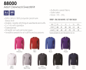 88000 Adult Crewneck Sweatshirt Windbreaker & Hoodie Uniform & Caps