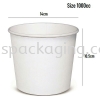 Single Wall Paper Bowl 1000cc with cover (Plain White) Paper Bowl Bowl