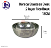 Double Layer Stainless Steel Rice Bowl Bowls Food Storage