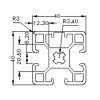 CP4040L3S-8 ALUMINIUM PROFILE