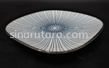 HX60014 8.5'' Square Plate Plate Japanese Blue Line Ceramic