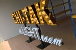 3D Lettering gold stainless steel box up with LED bulb 3D Letter Sign