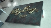 3D Lettering gold stainless steel box up with LED backlit lighting Office Signage & Indoor Reception Signage