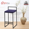  ZAVIER Steel Wooden High Leg With Canvas Cushion Seat Bar Stools Bar Table & Stool Kitchen & Dining