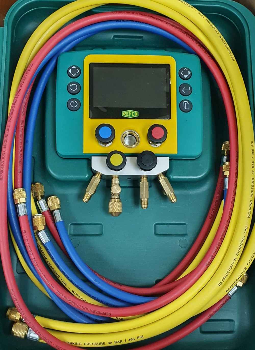 Refco REFMATE 4 Four Way Digital Manifold c/w R22 Charging Hose ...