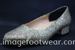 PlusSize Women 1 inch Heel Shoe- PS-1208 GLITTER LIGHT GOLD Colour Plus Size Shoes