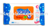 Wetty Fragrance Free Wet Wipes 80 PCS Wetty 80's Wetty
