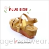 PlusSize Women 2 inch Sandals- PS-880-2 TAN Colour Plus Size Shoes