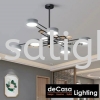 MODERN 3C SWITCHABLE LED CEILING LIGHT METAL + WOOD GREY 6/8 LIGHTS Stylish Ceiling Light CEILING LIGHT