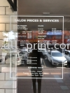salun prices & services- Glass sticker glass sticker Printing
